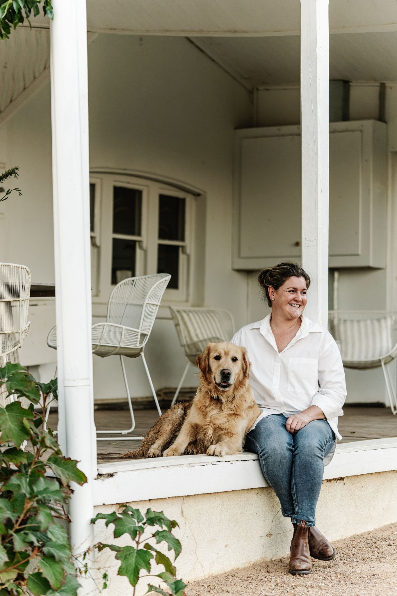 Kait Cummins with her dog at Quondong